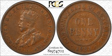 1931 (m) 1D Indian obverse Aligned date VF35BN