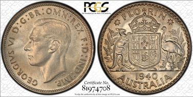 1940(m) Florin KM-40  Ag MS63