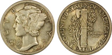 1916-D 10C MS64FB
