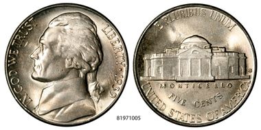 1939-S 5C Reverse of 1938 MS66FS