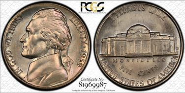 1939-D 5C Reverse of 1940 MS67FS