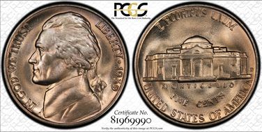 1939-D 5C Reverse of 1938 MS67FS