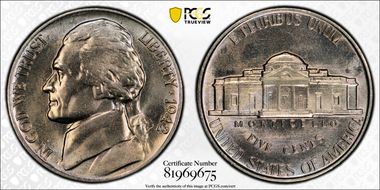 1942 5C Nickel MS67FS