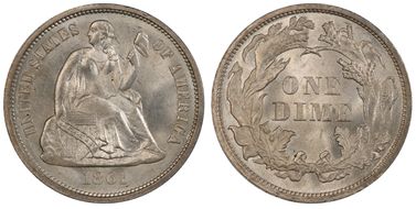 1861 10C MS66+