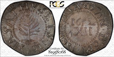 1652 Shilling Pine Tree, Large Planchet MS64