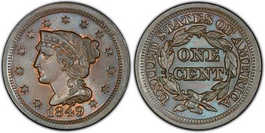 1849 1C Newcomb 7 MS66BN