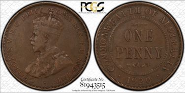 1920 //.  1D Dot below English obverse VF25BN