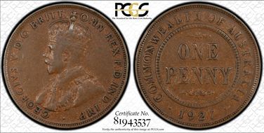 1927 (m) 1D Indian obverse VF25BN