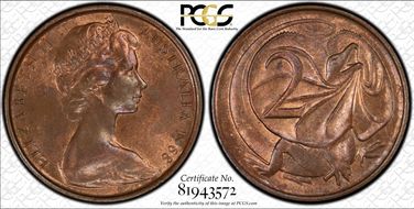 1968 2C w/o SD initials MS63RB