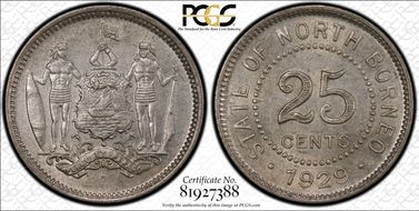 1929-H 25C KM-6  Ag AU58