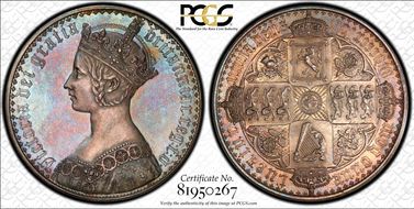 1847 Crown ESC-2578 N/ Invert N PE  .925 Fine Silver PR64+ CAM