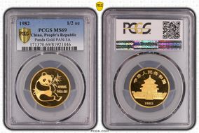 1982 1/2 oz Panda Gold PAN-3A MS69