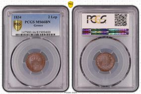 1834 2 Lep MS66BN