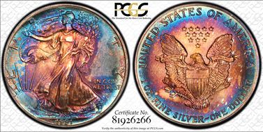 1991 $1 Silver Eagle MS66