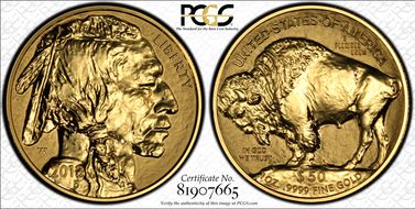2013-W $50 American Buffalo Rev PR 100th Anniversary .9999 Fine Gold PR70