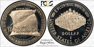 1987-S $1 Constitution PR68DCAM