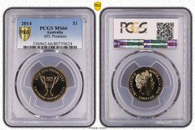 2014 $1 AFL Premiers MS66