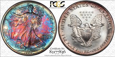 1990 $1 Silver Eagle MS66