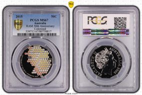 2015 50C RAM 50th Anniversary Colorized MS67