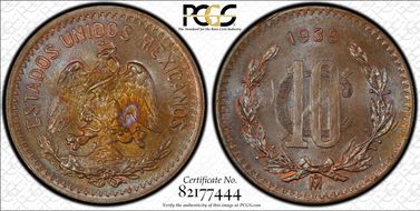 1935-Mo 10C Bronze KM-430 MS64BN