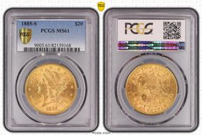 1885-S $20 MS61