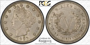 1883 5C No CENTS AU55