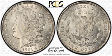 1921 $1 Morgan MS64