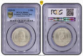 1929-D 3 Mk Constitution J-340 MS64