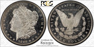 1890-CC $1 Tailbar MS64+ DMPL