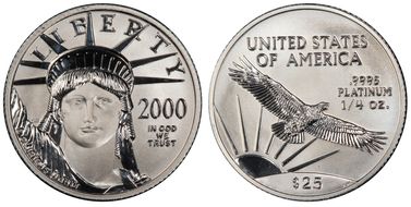 2000 $25 Statue of Liberty MS70