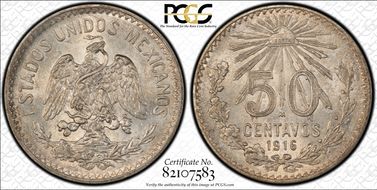 1916-M 50C KM-445  Ag MS63