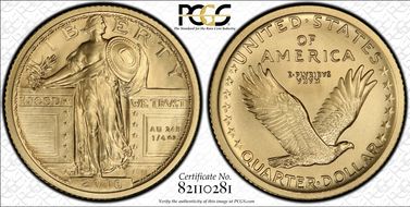 2016-W 25C 100th Anniversary Gold 100th Anniversary Label First Strike SP70