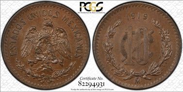1919-Mo 10C Bronze MS62BN