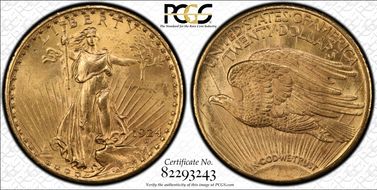 1924 $20 MS62