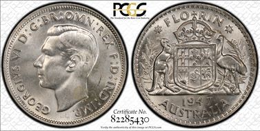 1947(m) Florin KM-40a  Ag MS64