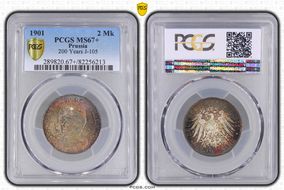 1901 2 Mk 200 Years J-105 MS67+