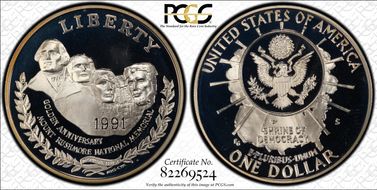 1991-S $1 Mount Rushmore PR68DCAM
