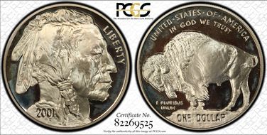 2001-P $1 Buffalo PR67DCAM