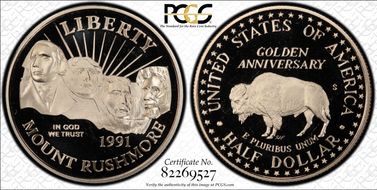 1991-S 50C Mount Rushmore PR69DCAM