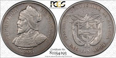 1905 50C KM-5  Ag XF45