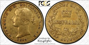 1860-SY 1/2 Sov VF35