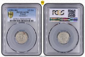 (1501-06) 1/2 Gr Kop-389 Alexander I AU58