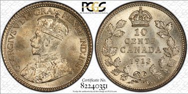 1913 10C Small Leaves MS66