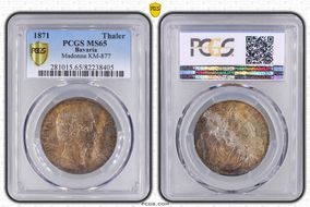 1871 Thaler KM-877 Madonna MS65