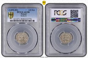 (1492-1501) 1/2 Gr Kop-387 Krakow AU58