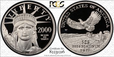 2000-W $25 Statue of Liberty PR69DCAM