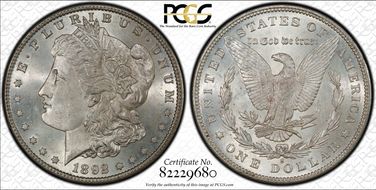 1892-S $1 MS62