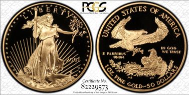 2001-W $50 Gold Eagle PR69DCAM