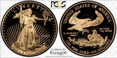 2001-W $50 Gold Eagle PR68DCAM