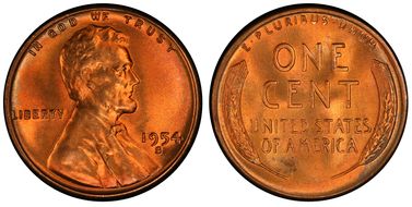 1954-S 1C MS67+ RD